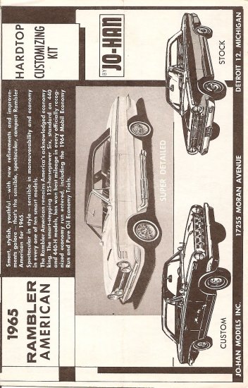 Inst Sheet 1965 Rambler American