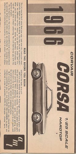 Inst Sheet 1966 Corsa