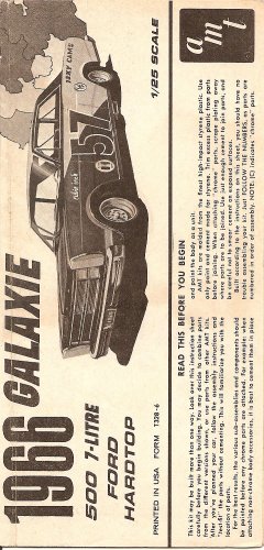 Inst Sheet 1966 Galaxie 500