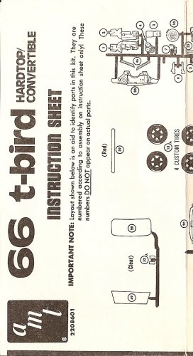 Inst Sheet 1966 T Bird