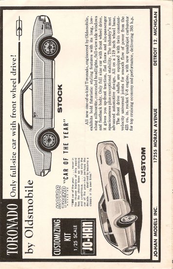 Inst Sheet 1966 Toronado
