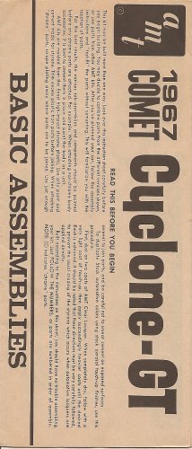 Inst Sheet 1967 Comet Cyclone GT