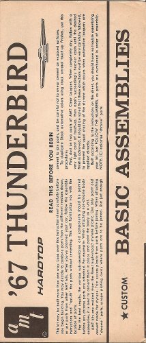 Inst Sheet 1967 Thunderbird