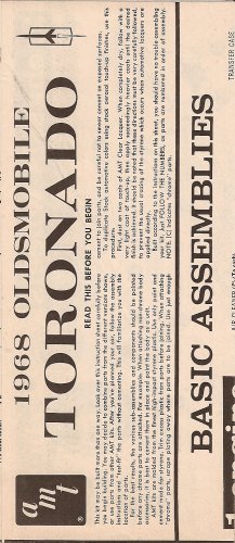 Inst Sheet 1968 Olds Toronado