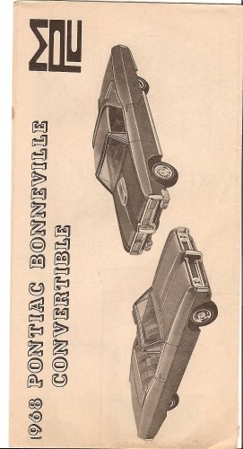 Inst Sheet 1968 Pontiac Bonneville Conv
