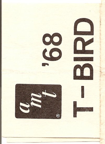 Inst Sheet 1968 T Bird Mini
