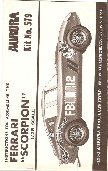 Inst Sheet 1970 Ferrari Scorpion