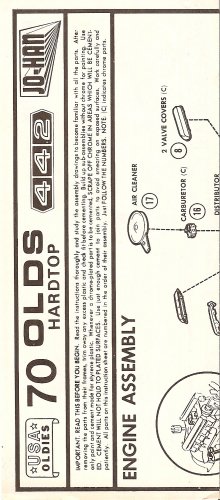 Inst Sheet 1970 Olds 442