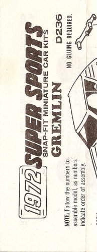 Inst Sheet 1972 Gremlin Snap Fit