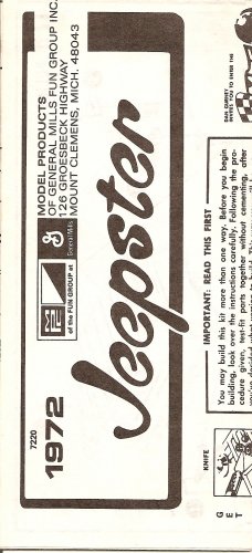 Inst Sheet 1972 Jeepster