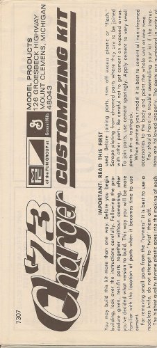 Inst Sheet 1973 Charger