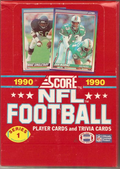 1990 SCORE NFL FOOTBALL BOX # 1, 8.5 VF +