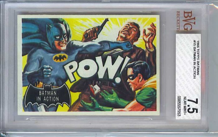 BVG GRADED 1966 BATMAN CARD # 15, 7.5 VF -