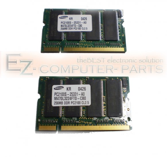 LOT OF 2 256MB DDR PC2100S 200PIN CL2.5 Memory *A* !