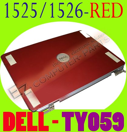 NEW Dell Inspiron 1525 1526 RED LCD Back Cover w/Hinges