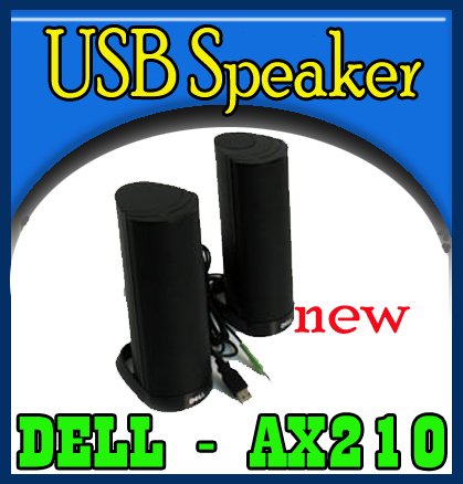 New Dell AX210 USB Stereo Speaker System for Laptop `