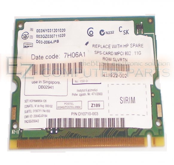 Intel D10710-003 Wireless 2200BG PCI WLAN Card *A* !