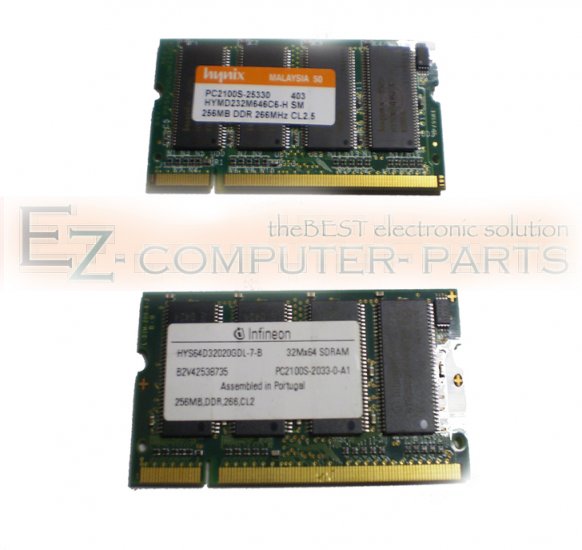 LOT OF 2 256MB DDR PC2100S 266MHz 200PIN CL2.5 Memory!