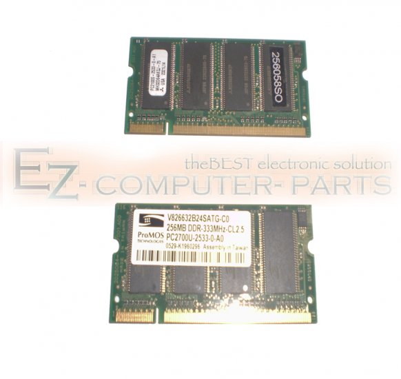 Lot of 2 Memory of 256MB DDR 333MHz Total 512 Grade A !