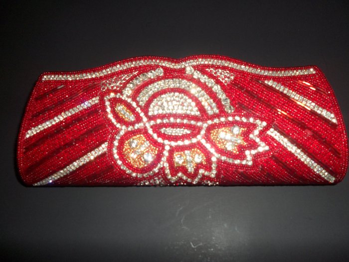 Red beaded fashion purse/clutch