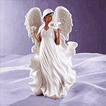 Porcelain Afro-American Angel With Dove -31717