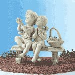 Garden Boy & Girl on Bench -32225