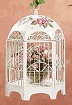 Distressed Beige Metal Birdcage -33209