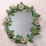 Metal Rose Wall Mirror -33595