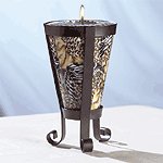 Safari Pattern Cone-Shaped Candle and Holder -32303