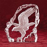 Clear Glass Carved Eagle -28313