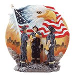 Firemen Raising Flag Plate -32420
