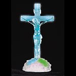 Frosted Crucifix with Multicolor Light -34058