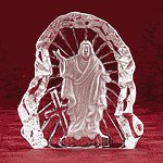 Clear Glass Carved Jesus -28316