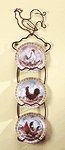 4-Piece Porcelain Rooster Plate Set With Display -31185
