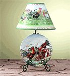 Rooster Plate and Lamp -32453
