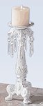 Distressed White Candleholder -32181