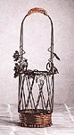 Metal-Rattan Wine Bottle Basket -27090
