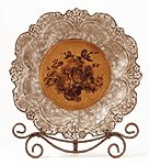 Porcelain Antique-Finish Rose Plate -33625
