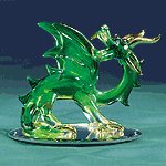 Green Glass Dragon With Wings -31065