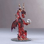 Glass Fiery Dragon Holding Ball -31066