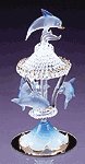 Glass Sculpture Color Dolphins Carousel -30308