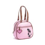 Poodle Pink Brown Bowler Bag -36860