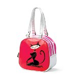 Fiona Cat Red Bowler Bag -36863