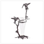 Brass Hummingbird Glass Vase -29547