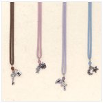 Faux Leather Necklaces with Nickel Plated Pendants -34516