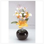 Fiber Optic Yellow Lilies Lamp -29671