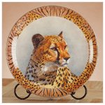 Porcelain Patchwork Cheetah Plate -32415