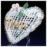 Glass Mom Heart and Flower -32460