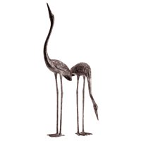 Brass Verdigris-finished Crane Duo -30754