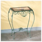 Green Floral Metal Side Table -33266